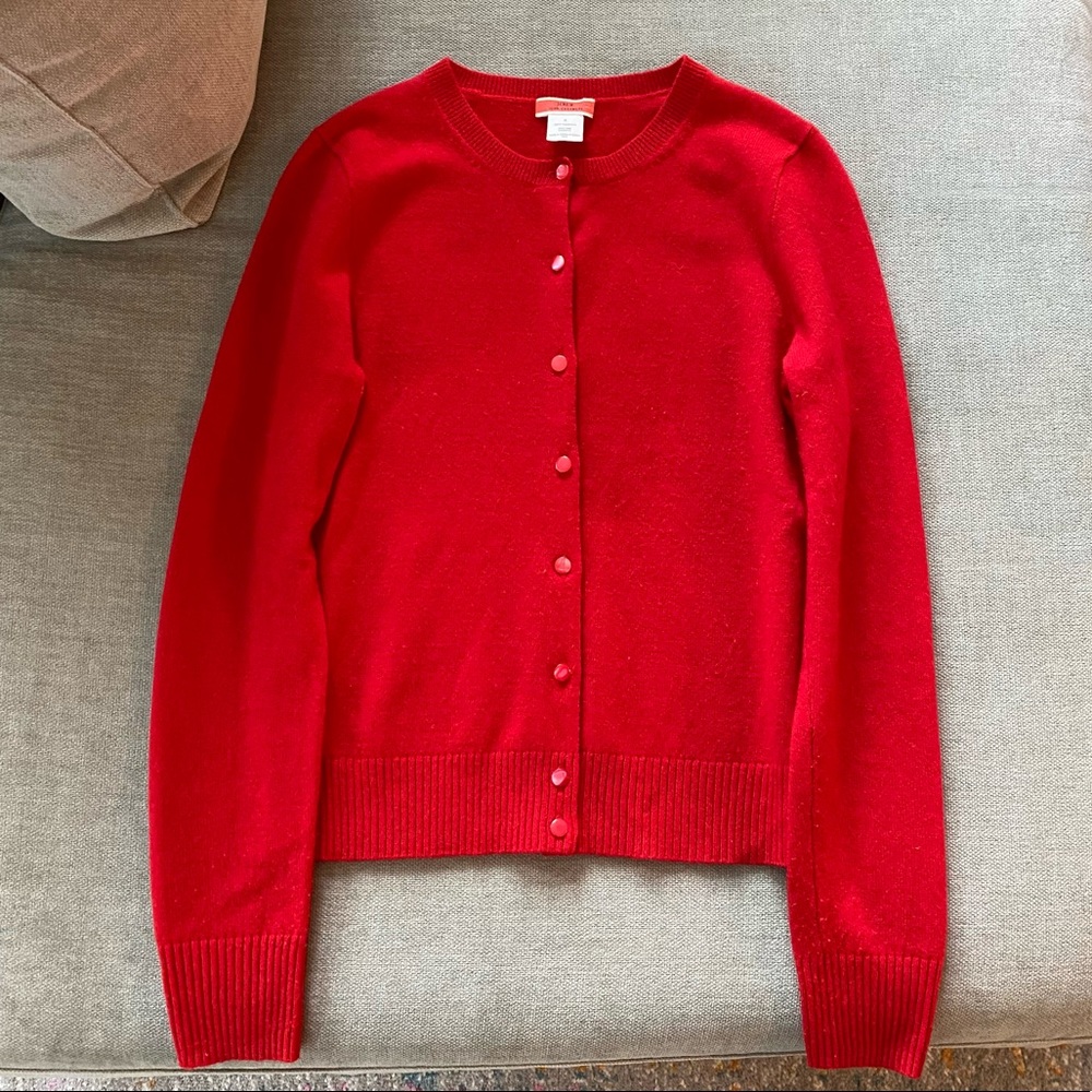 J. Crew 100% cashmere red sweater / cardigan